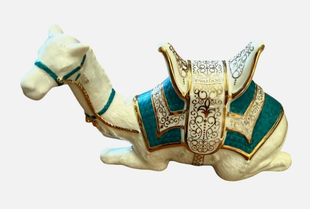 Lenox First Blessing Nativity Teal Kneeling Camel Porcelain 24K Gold Figurine